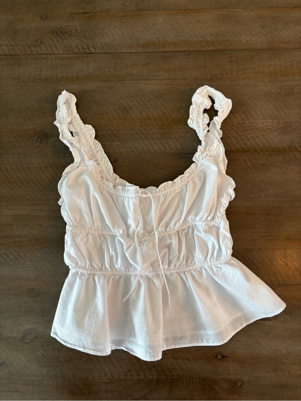 Aritzia Sunday Best White Ruffle Peplum Top 2XS